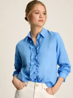 Selene Blue 100% Linen Shirt