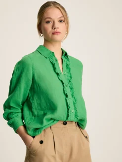 Selene Green 100% Linen Shirt
