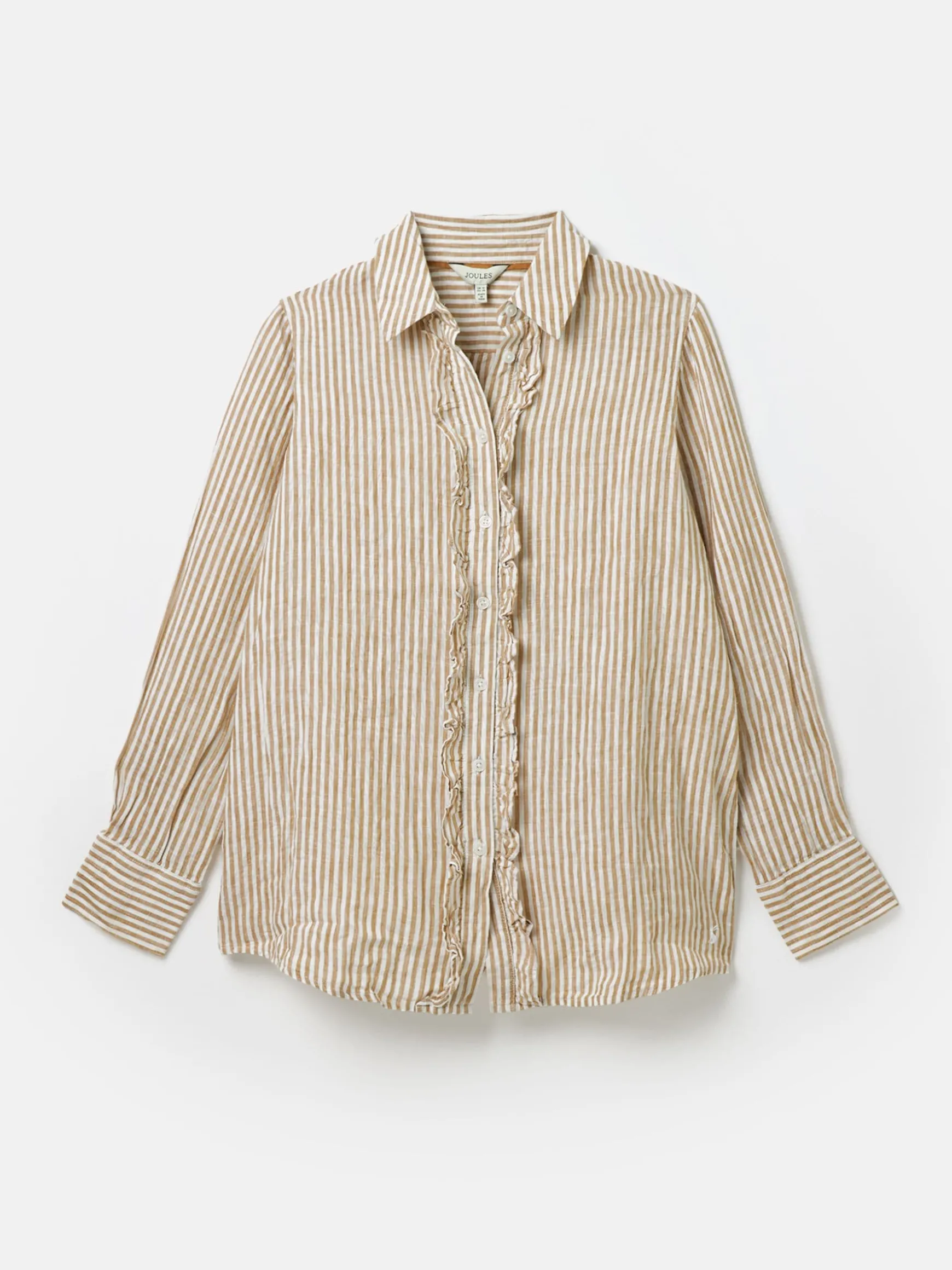 Selene Tan/White 100% Linen Shirt