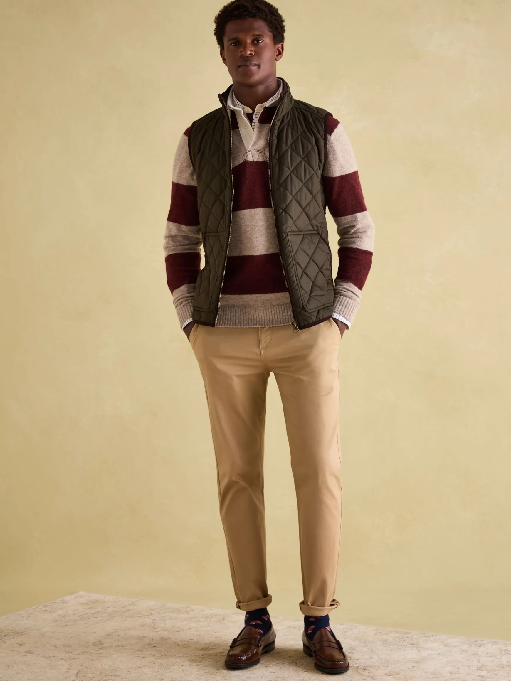 Seymour Burgundy & Cream Knitted Rugby Shirt
