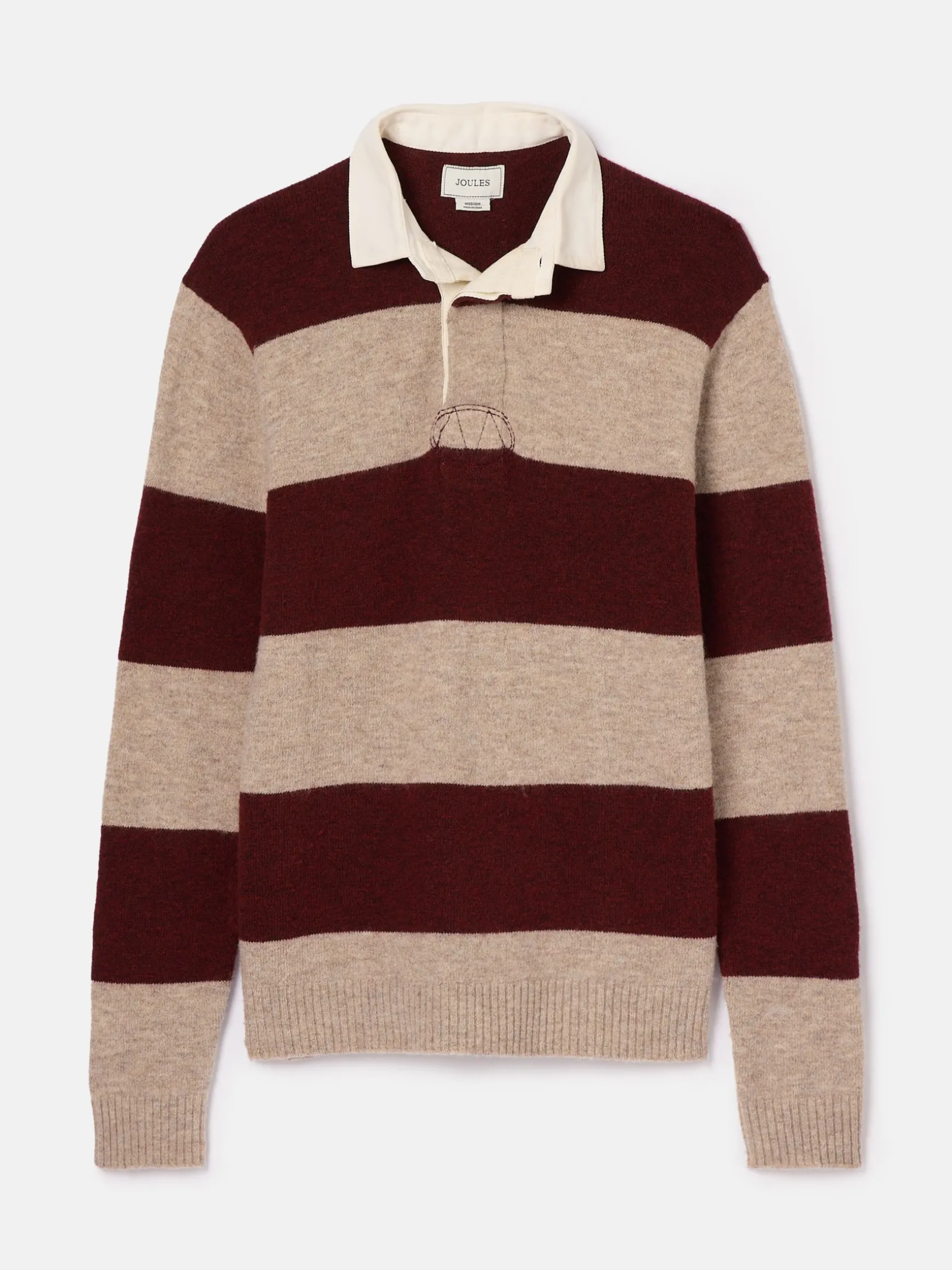 Seymour Burgundy & Cream Knitted Rugby Shirt