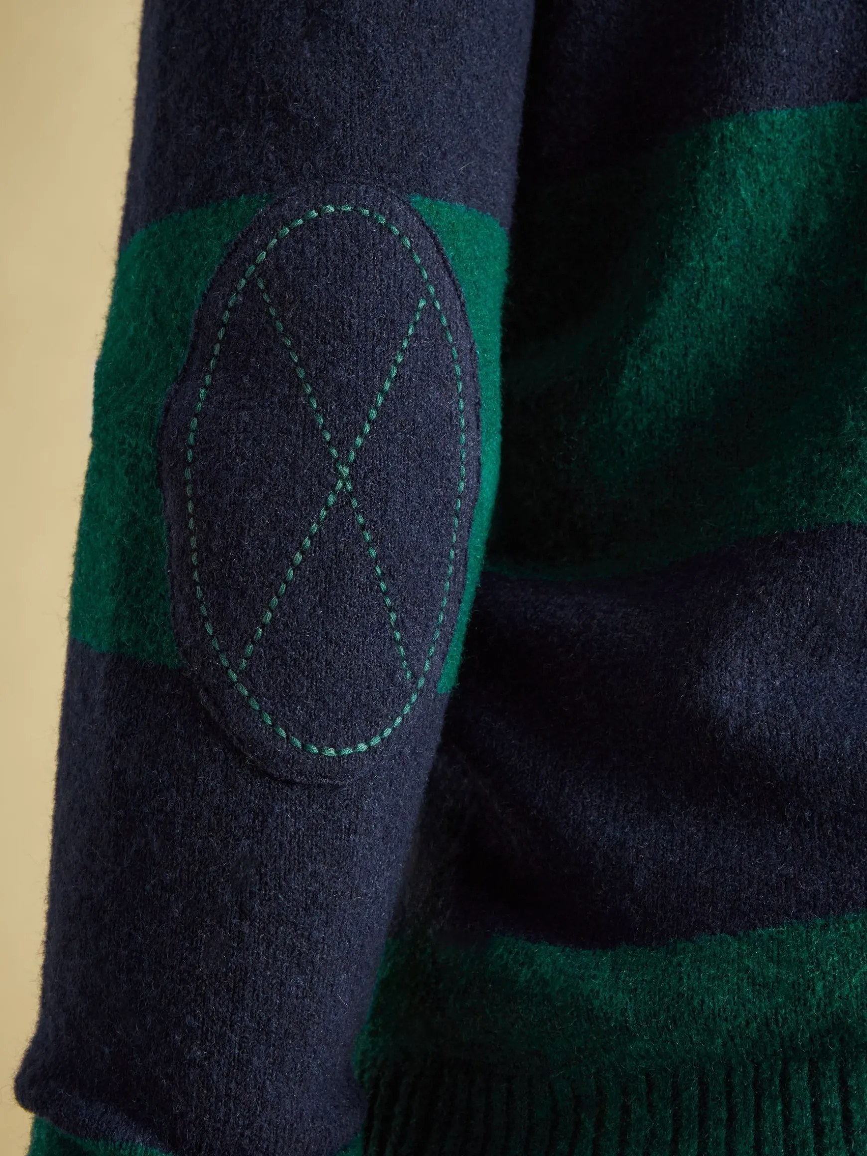 Seymour Green/Navy Knitted Rugby Shirt