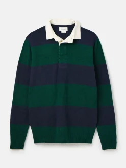 Seymour Green/Navy Knitted Rugby Shirt