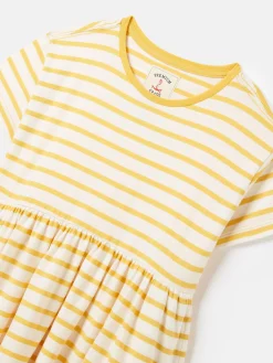 Skye Yellow Striped Jersey T-Shirt Dress