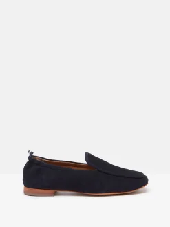 Sloane Narrow Fit Navy Blue Suede Loafers