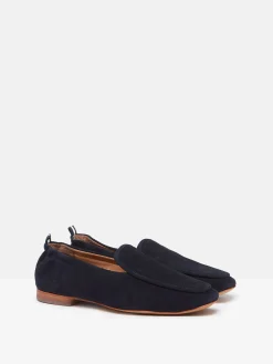 Sloane Narrow Fit Navy Blue Suede Loafers