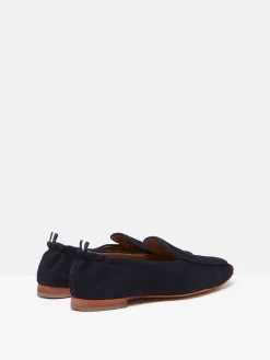 Sloane Narrow Fit Navy Blue Suede Loafers