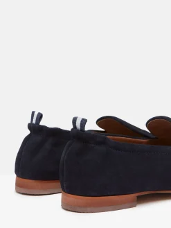 Sloane Narrow Fit Navy Blue Suede Loafers