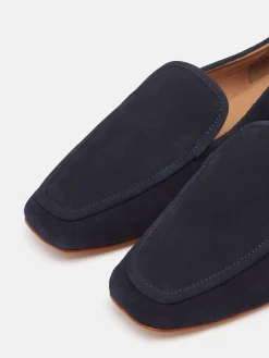 Sloane Narrow Fit Navy Blue Suede Loafers