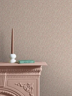 Soft Pink Ditsy Floral Print 10M Wallpaper
