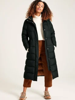 Somerton Black Showerproof Down Feather Long Puffer Coat