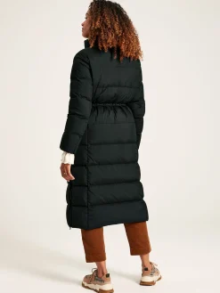 Somerton Black Showerproof Down Feather Long Puffer Coat
