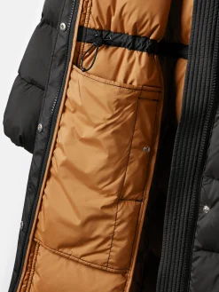 Somerton Black Showerproof Down Feather Long Puffer Coat