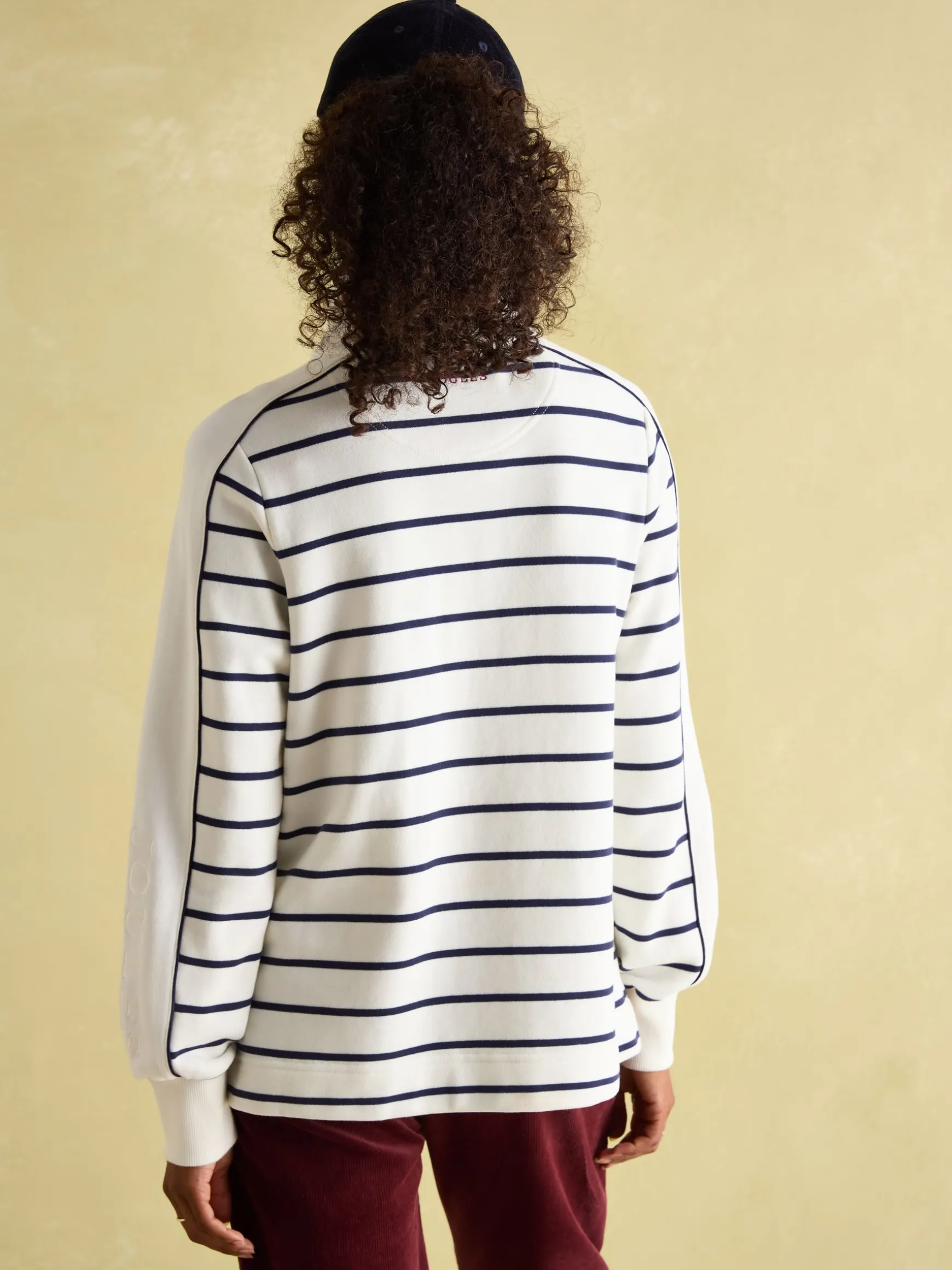Southwold Navy Button Down Striped Sweatshirt