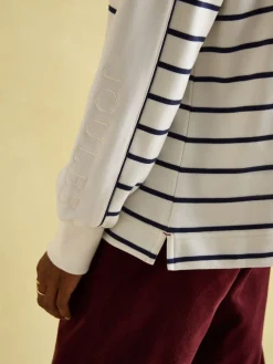 Southwold Navy Button Down Striped Sweatshirt