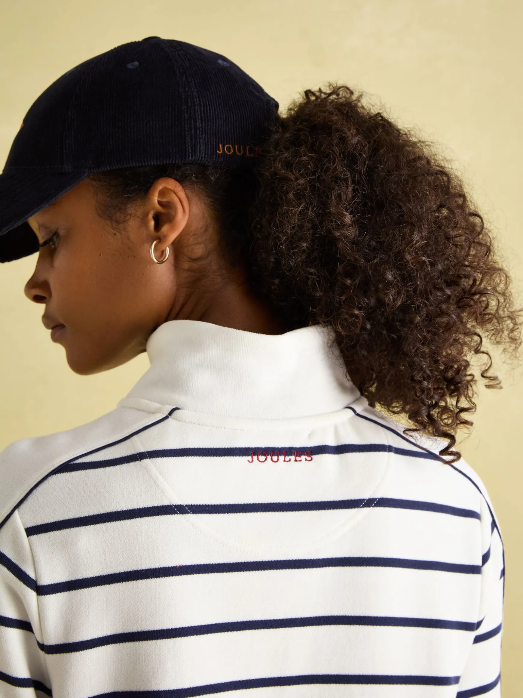 Southwold Navy Button Down Striped Sweatshirt