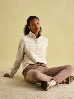 Southwold Oatmarl Button Down Striped Sweatshirt