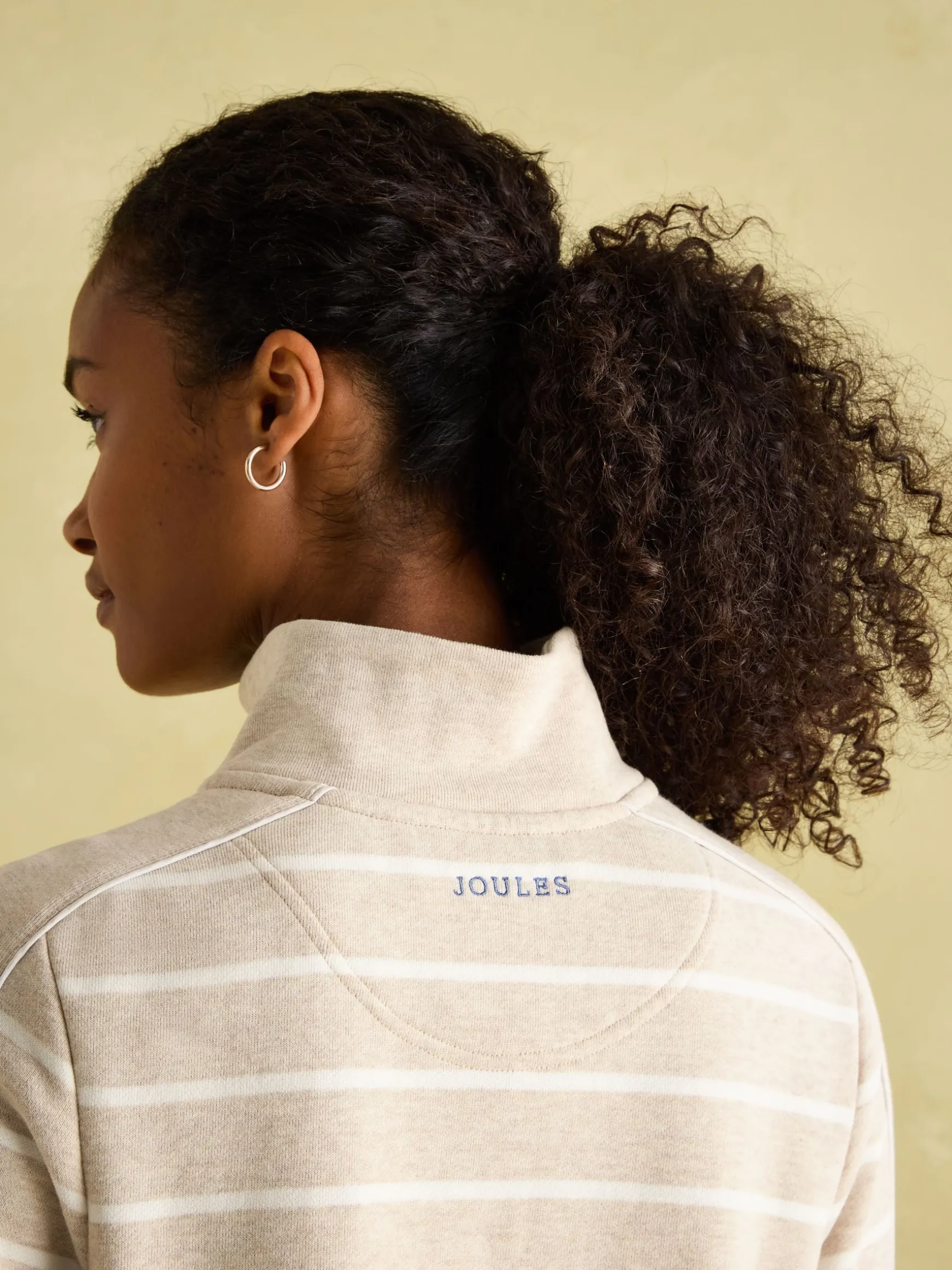 Southwold Oatmarl Button Down Striped Sweatshirt