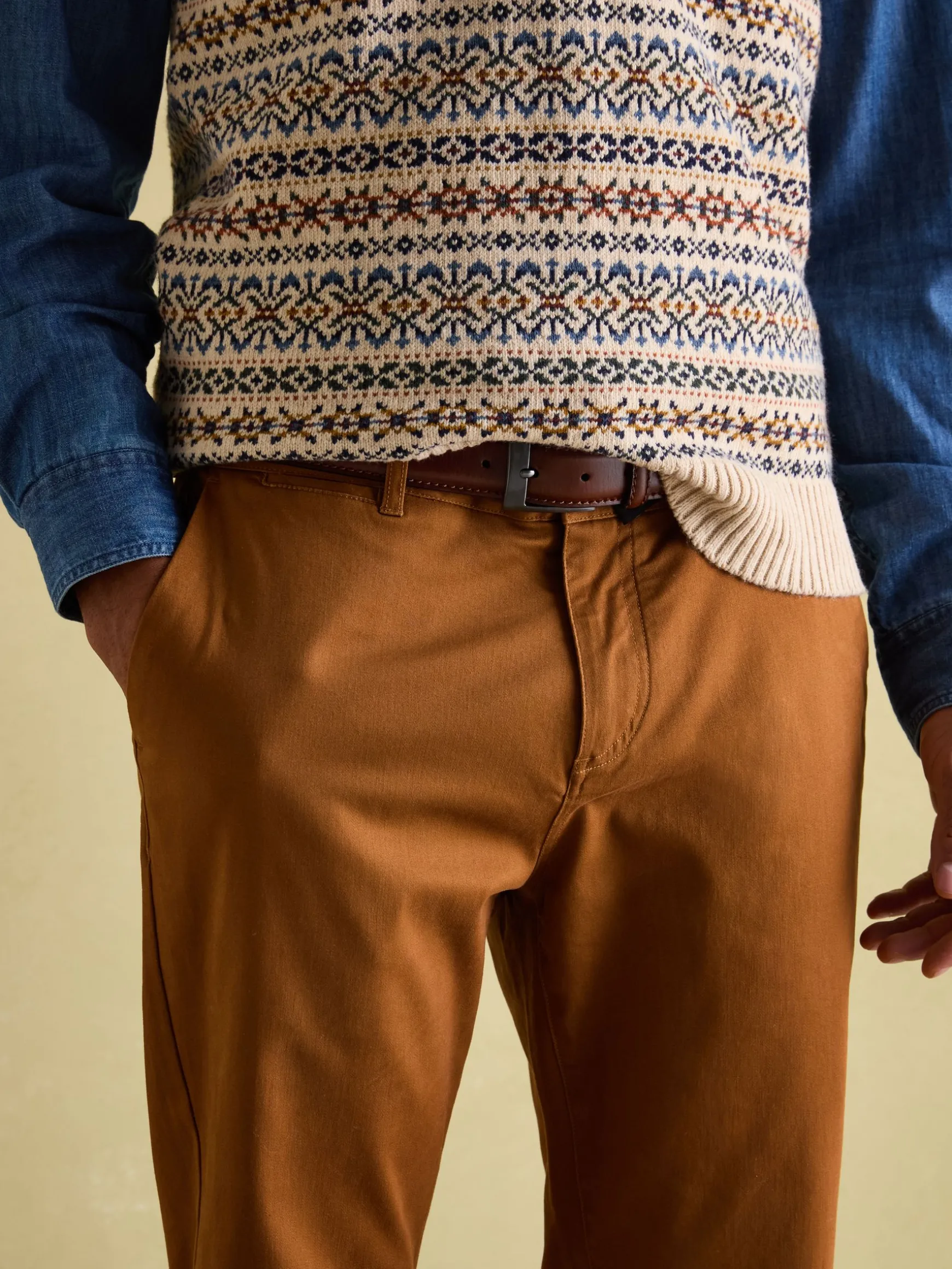 Stamford Brown Slim Fit Chinos