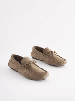 Stone Suede Driver Shoes