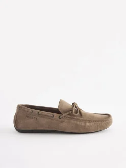 Stone Suede Driver Shoes