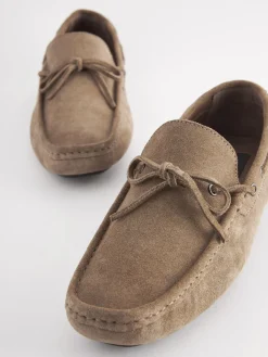 Stone Suede Driver Shoes