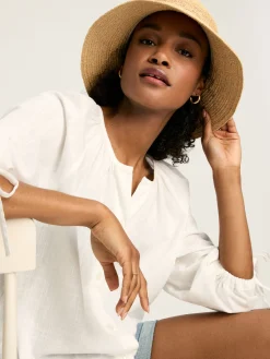 Sylvie White Tie Cuff Blouse