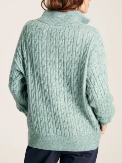 Tabitha Blue Knitted Quarter Zip Jumper