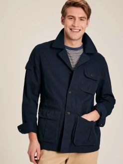 Taddington Navy Blue Cotton Field Jacket