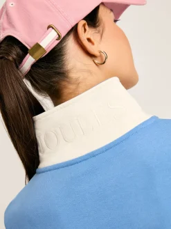 Tadley Blue & White Quarter Zip Sweatshirt