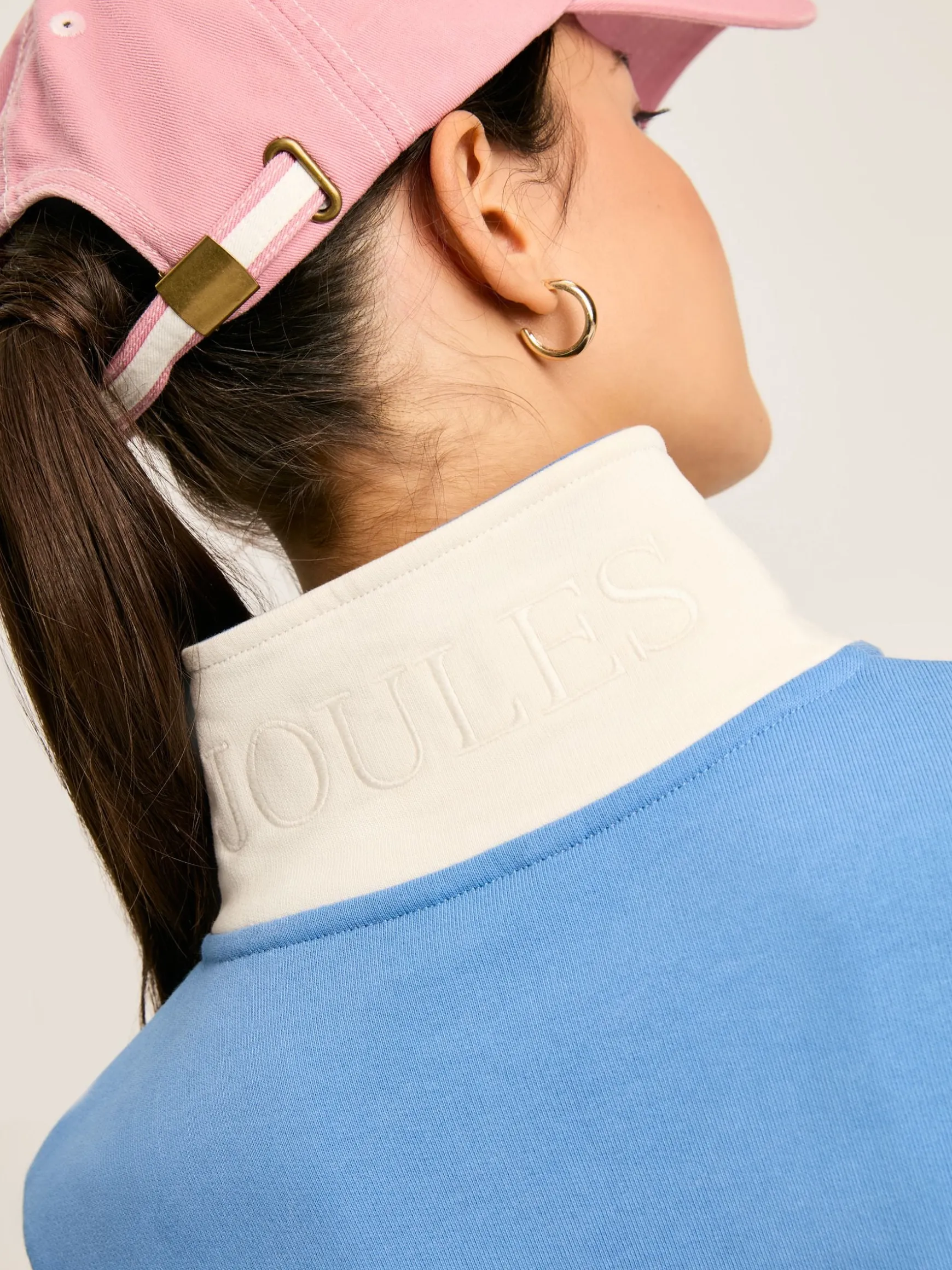 Tadley Blue & White Quarter Zip Sweatshirt