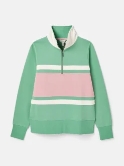 Tadley Green & Pink Quarter Zip Sweatshirt