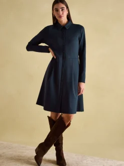 Tallie Navy Long Sleeve Jersey Ponte Dress