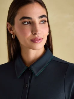 Tallie Navy Long Sleeve Jersey Ponte Dress