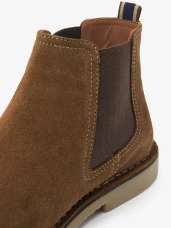 Tan Brown Suede Chelsea Boots
