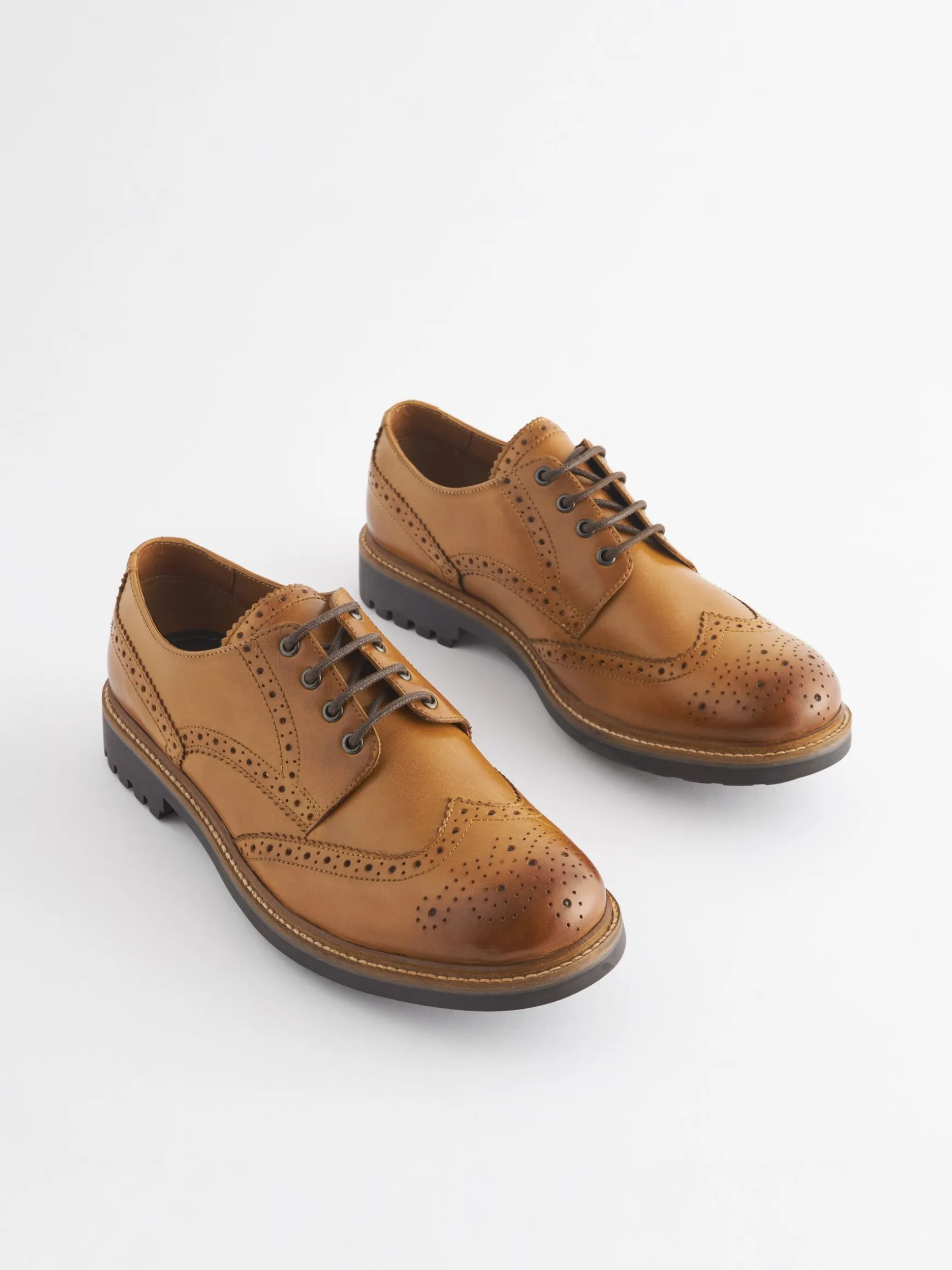 Tan Leather Cleated Brogues