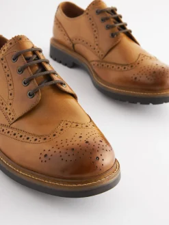 Tan Leather Cleated Brogues
