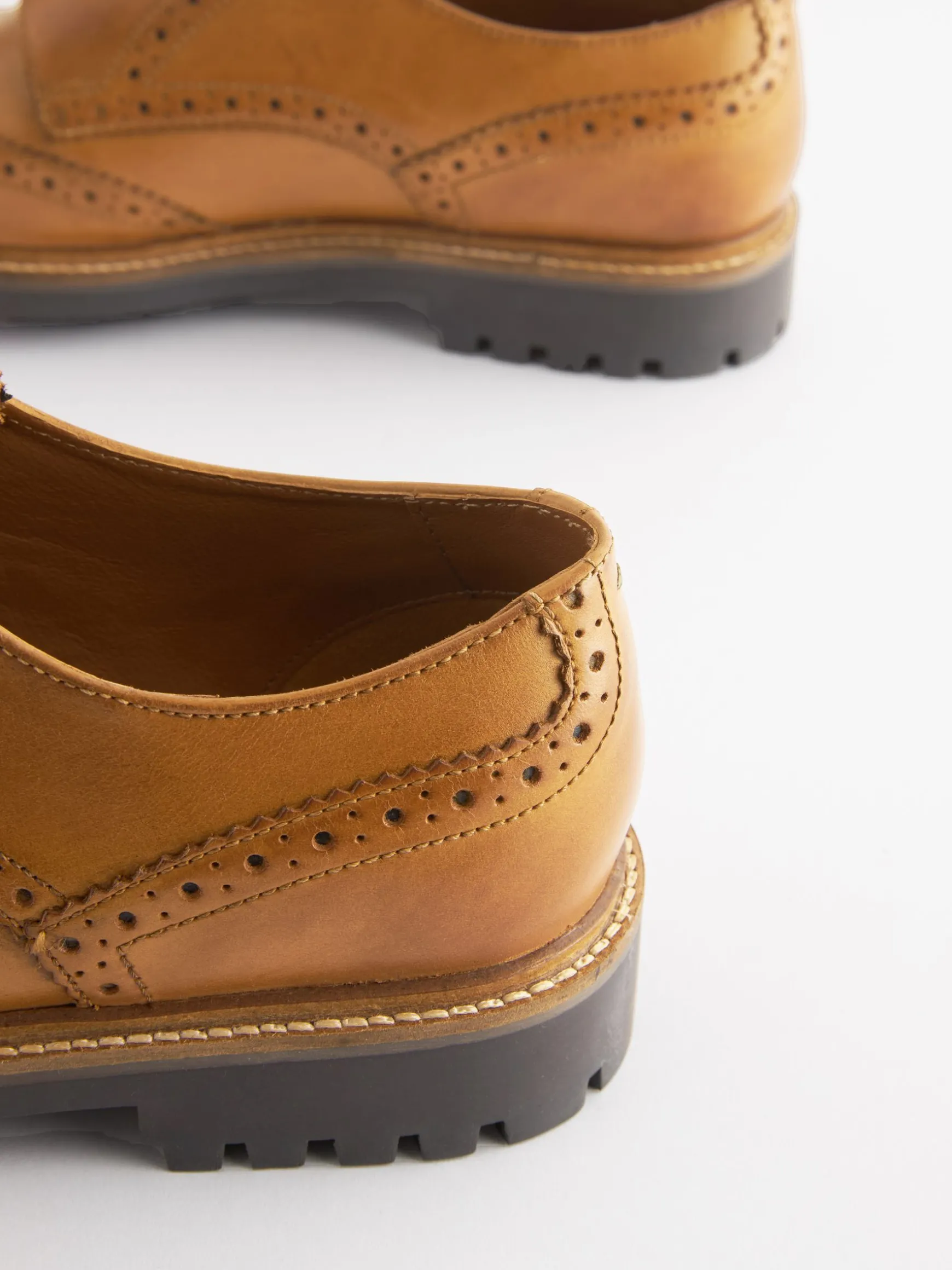 Tan Leather Cleated Brogues