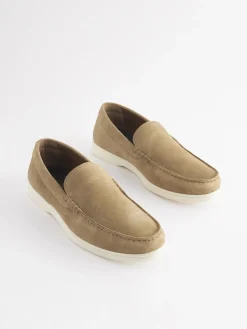 Tan Suede Apron Loafers
