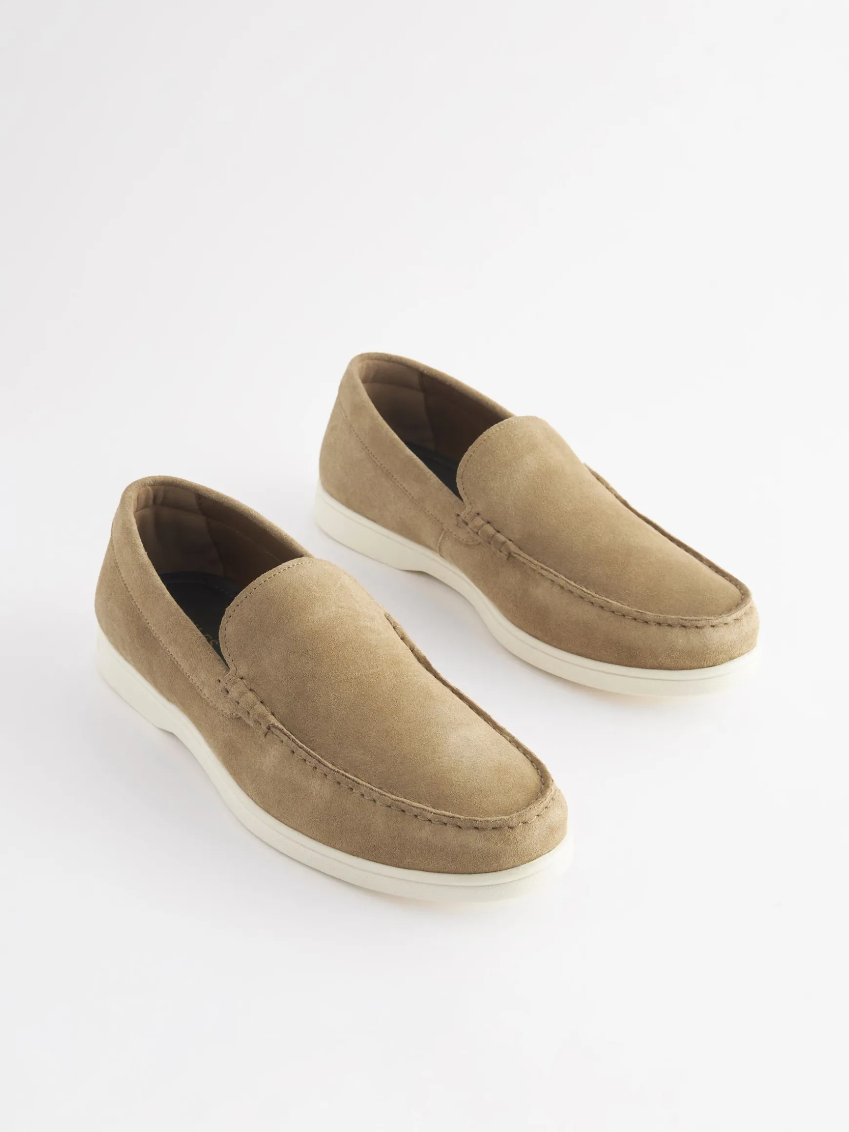 Tan Suede Apron Loafers