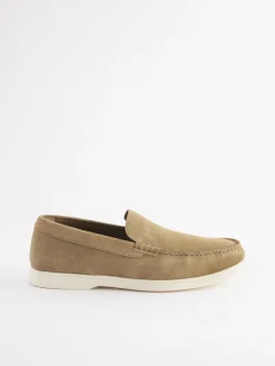 Tan Suede Apron Loafers