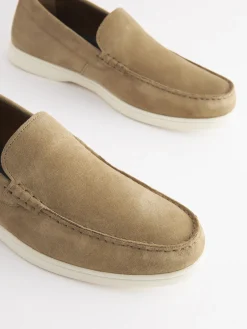 Tan Suede Apron Loafers