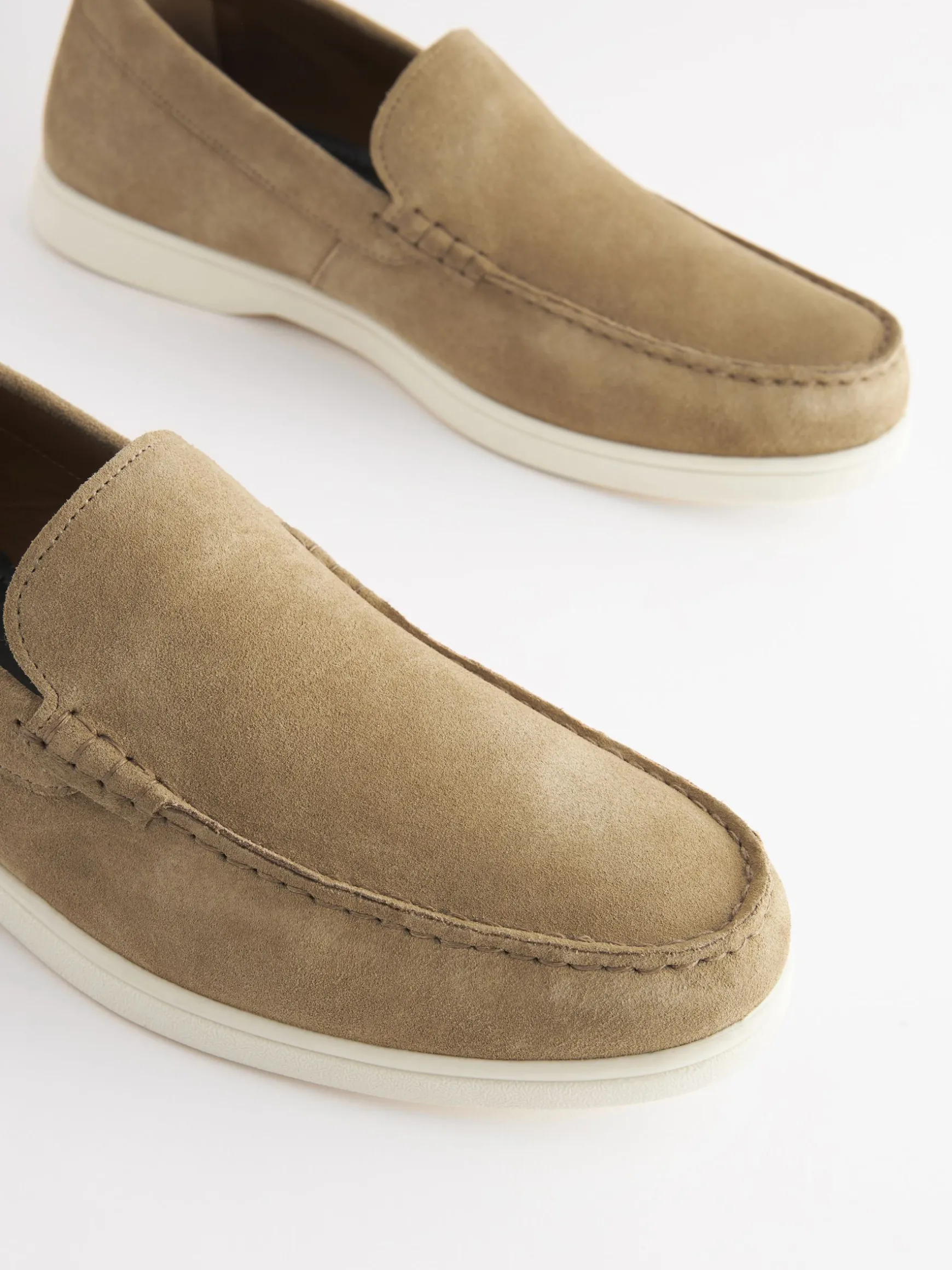 Tan Suede Apron Loafers