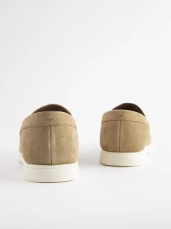 Tan Suede Apron Loafers