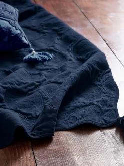 Tapestry Blue 100% Cotton Throw