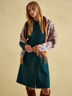 Templeton Natural Silk and Wool Blend Double Sided Scarf