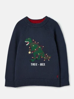 The Cracking Knit Navy Blue Festive Knitted Jumper