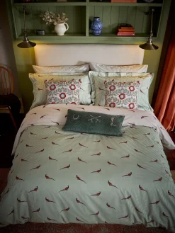 The Pheasant Green 100% Cotton Pheasant Bedding Set