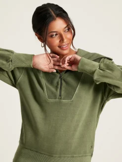 Tia Green Pullover Sweatshirt