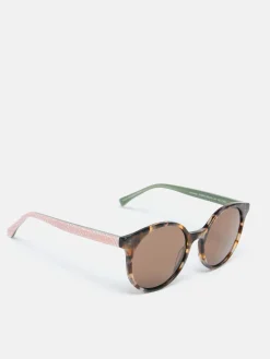 Tortoiseshell Print Round Rimmed Sunglasses